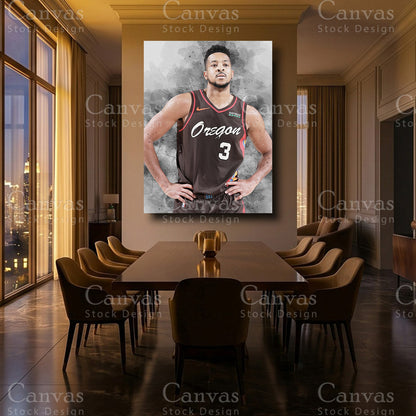CJ McCollum framed canvas artwork
