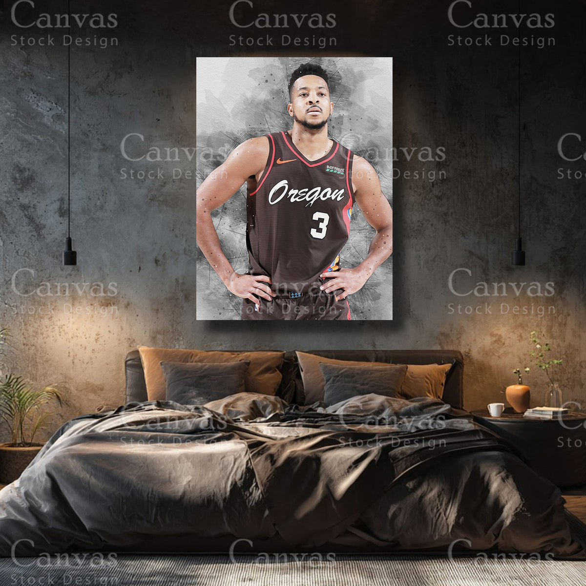 Luxury CJ McCollum canvas wall art