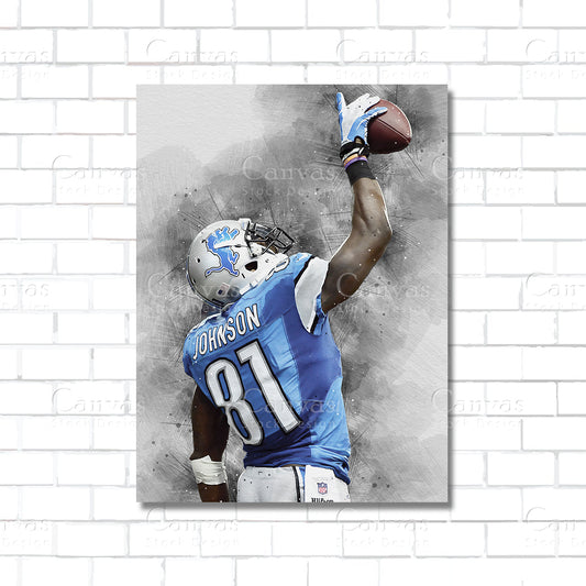 Calvin Johnson Canvas Wall Art