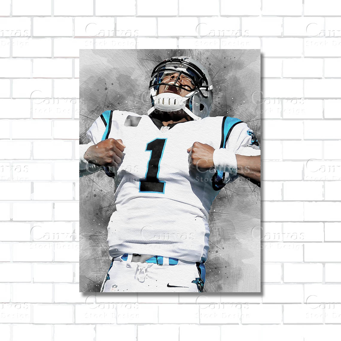 Cam Newton Canvas Wall Art – NFL Quarterback Legend