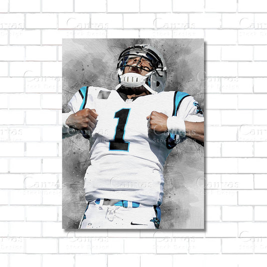 Cam Newton Canvas Wall Art – NFL Quarterback Legend
