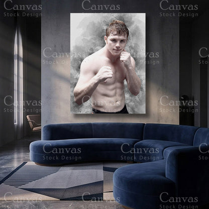 Canelo Alvarez boxing canvas artwork for luxury interiors