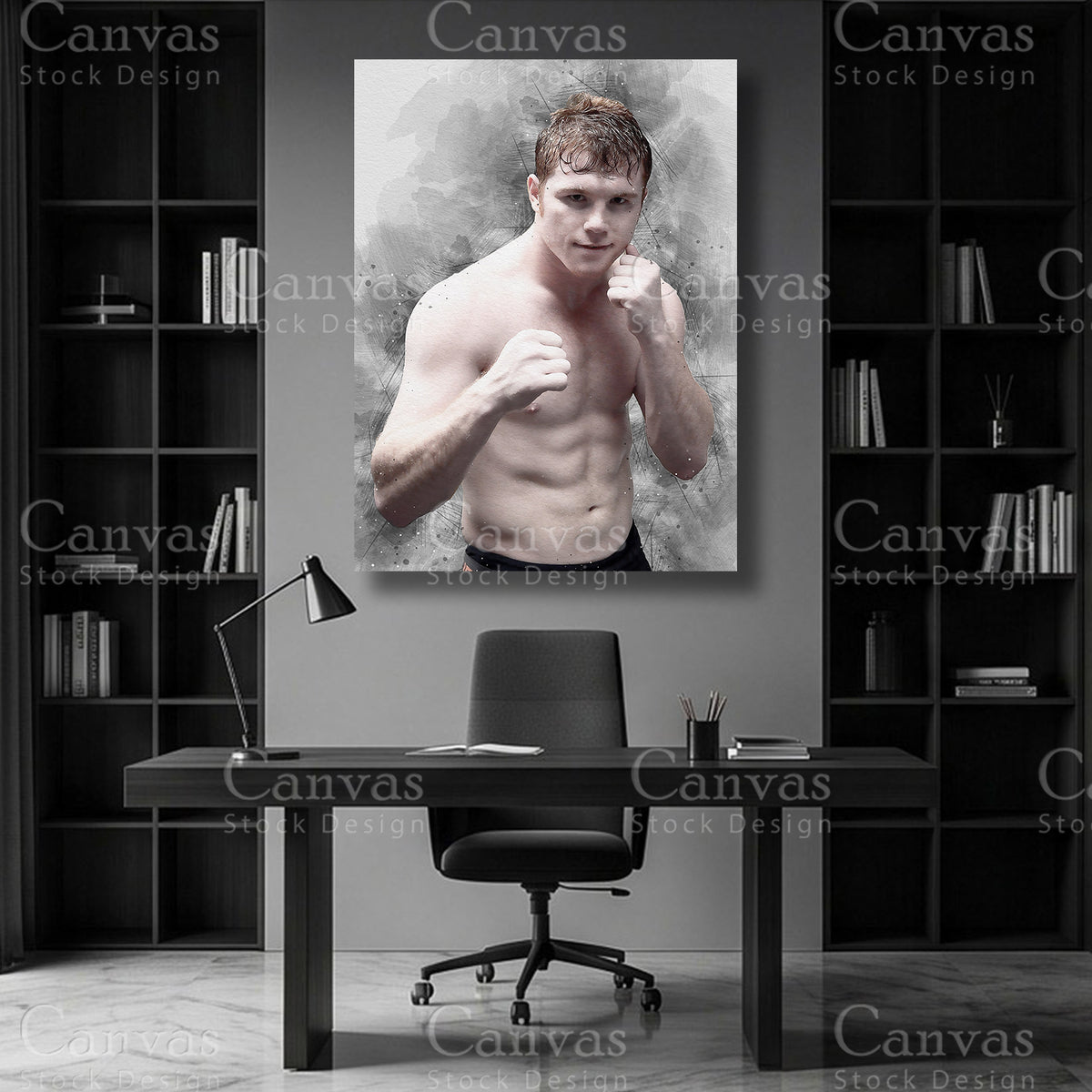 Canelo Alvarez fighter canvas wall art