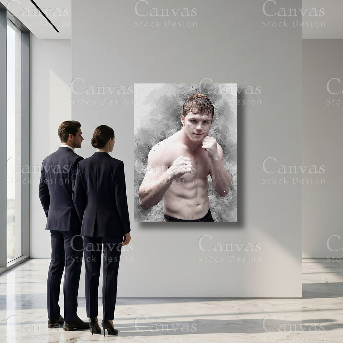 Canelo Alvarez sports canvas art for refined interiors