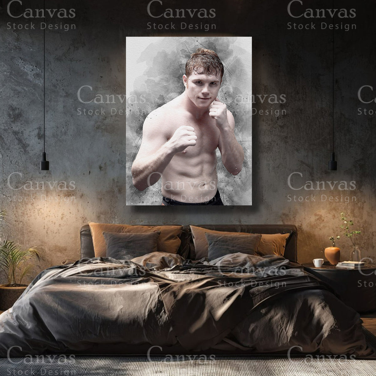 Canelo Alvarez luxury boxing canvas wall art