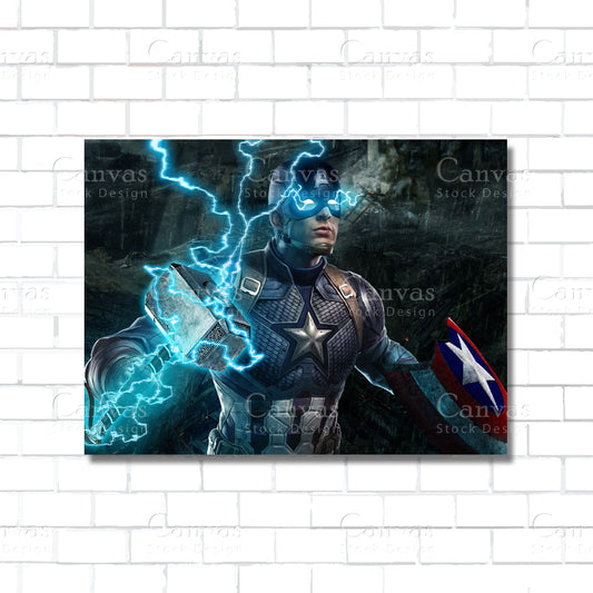 Captain America Canvas Wall Art – Marvel Superhero Poster Print