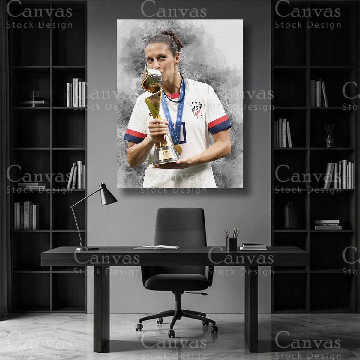Carli Lloyd Football Canvas Wall Art