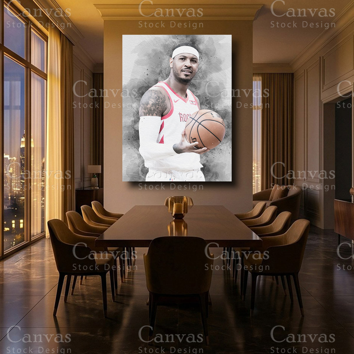 Carmelo Anthony framed canvas art