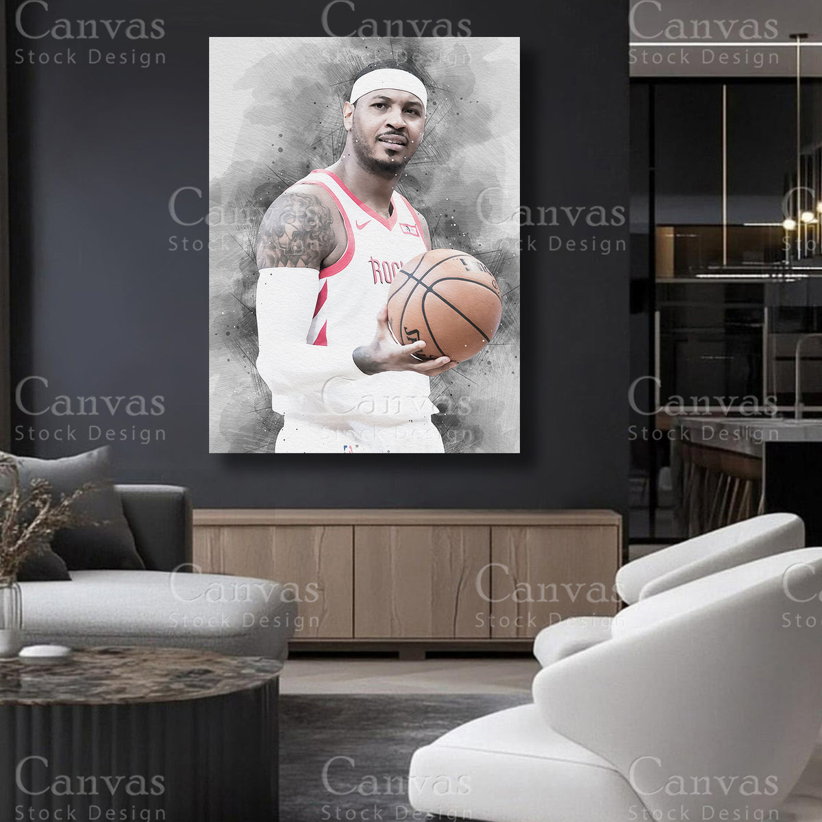 Carmelo Anthony NBA legend wall art