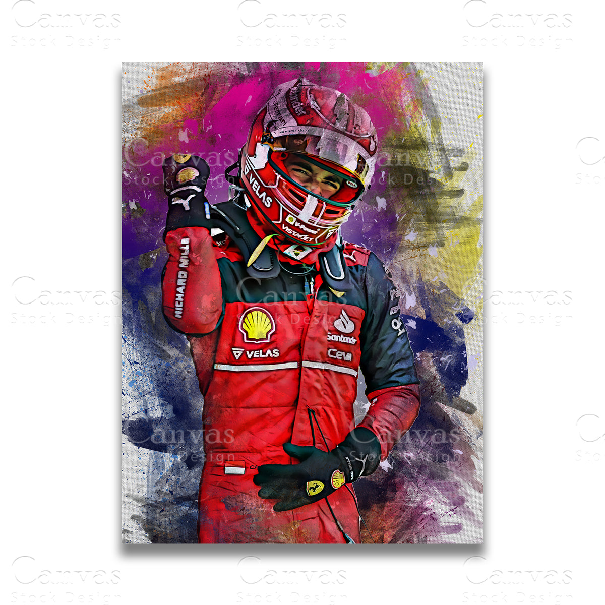 Charles Leclerc Formula 1 canvas wall art
