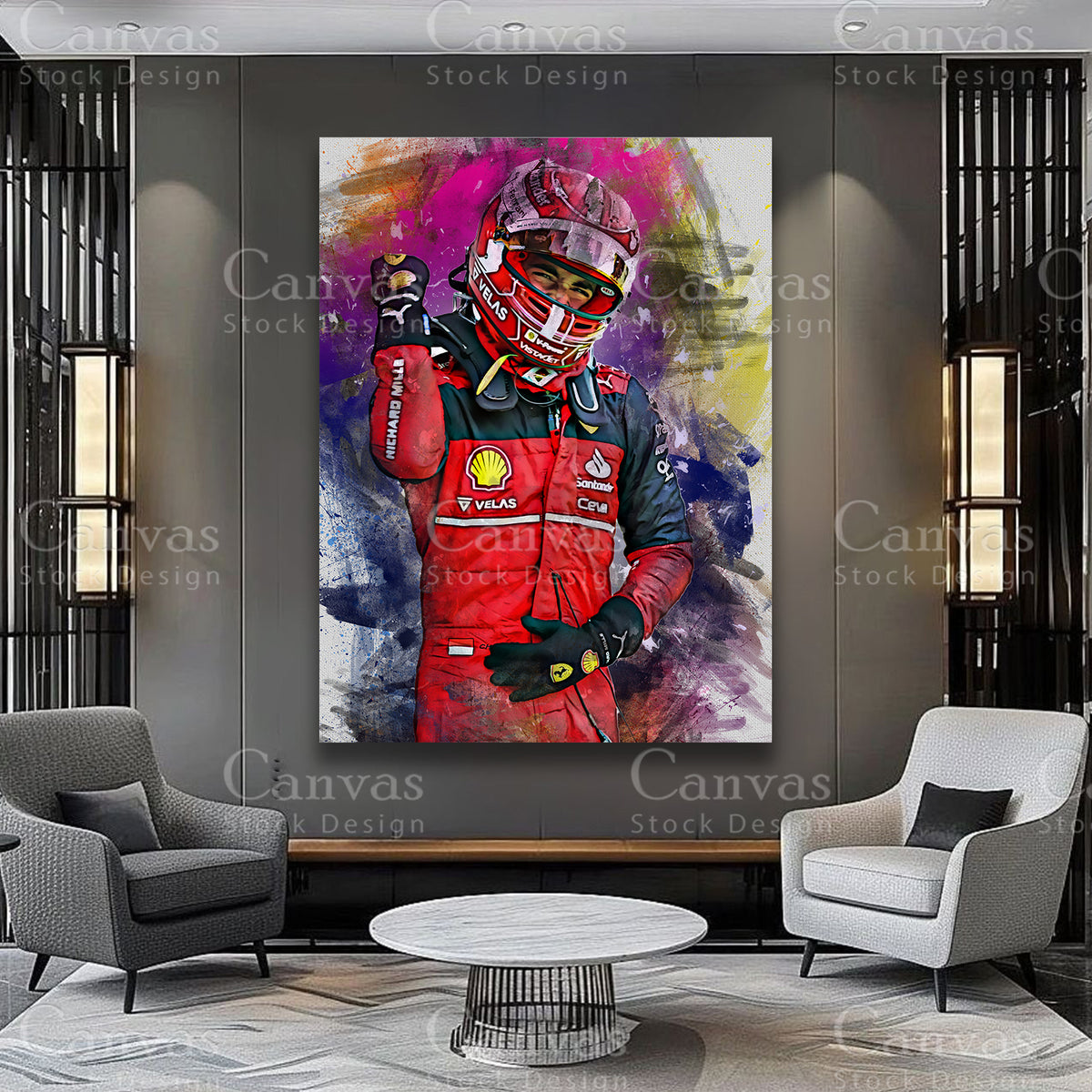Charles Leclerc motorsport canvas art