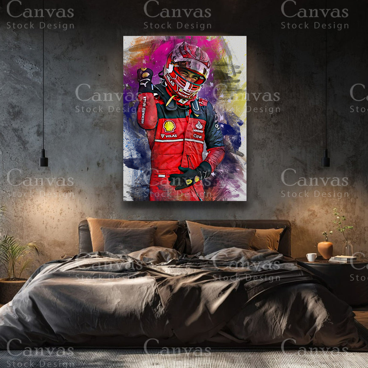 Charles Leclerc motorsport wall art for refined interiors