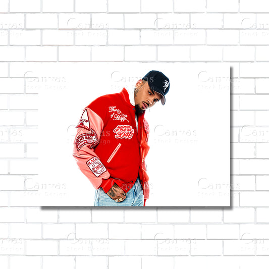 Chris Brown Canvas Wall Art – R&B Superstar Poster Print