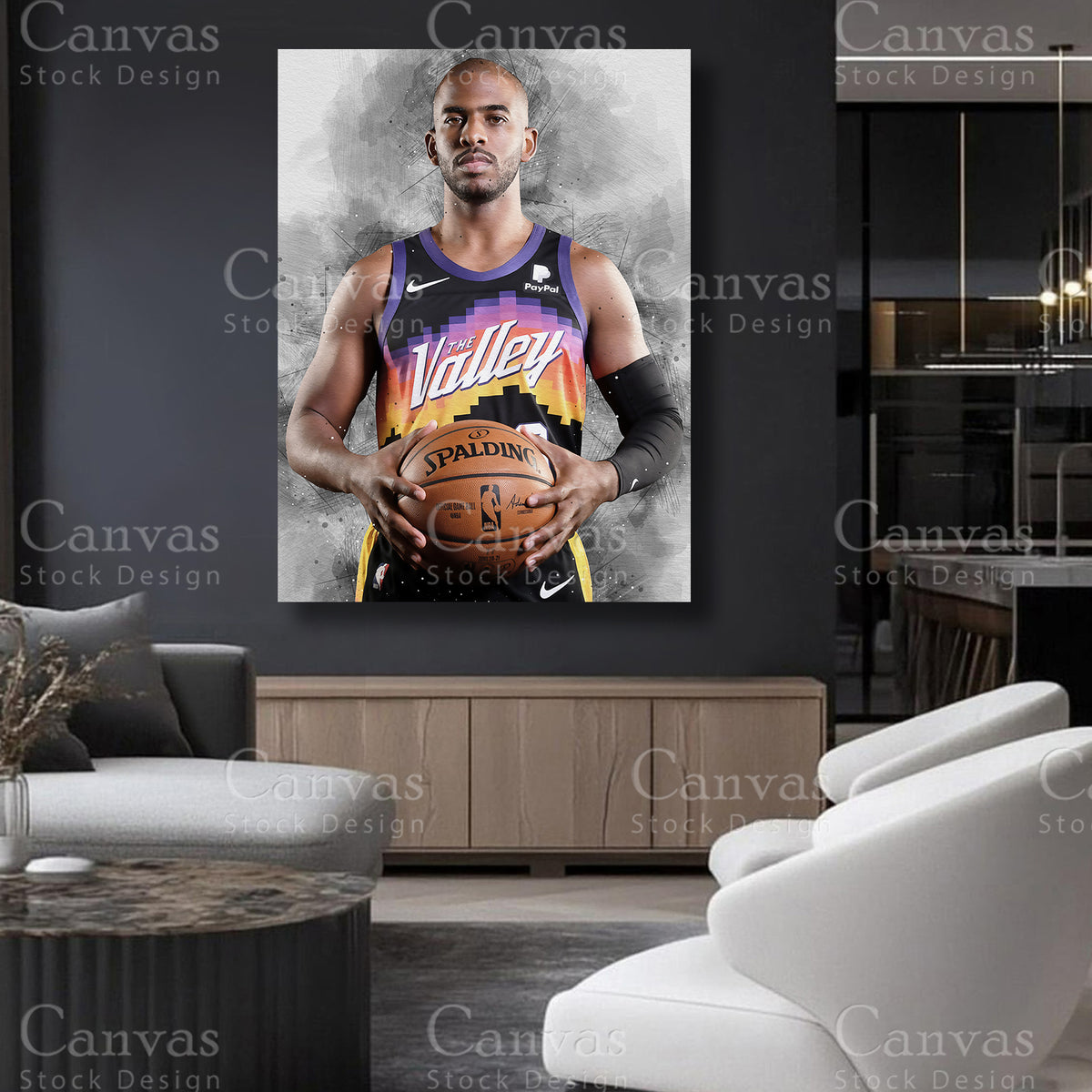 Chris Paul basketball legend wall art