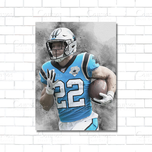 Christian McCaffrey Canvas Wall Art – NFL Running Back Poster
