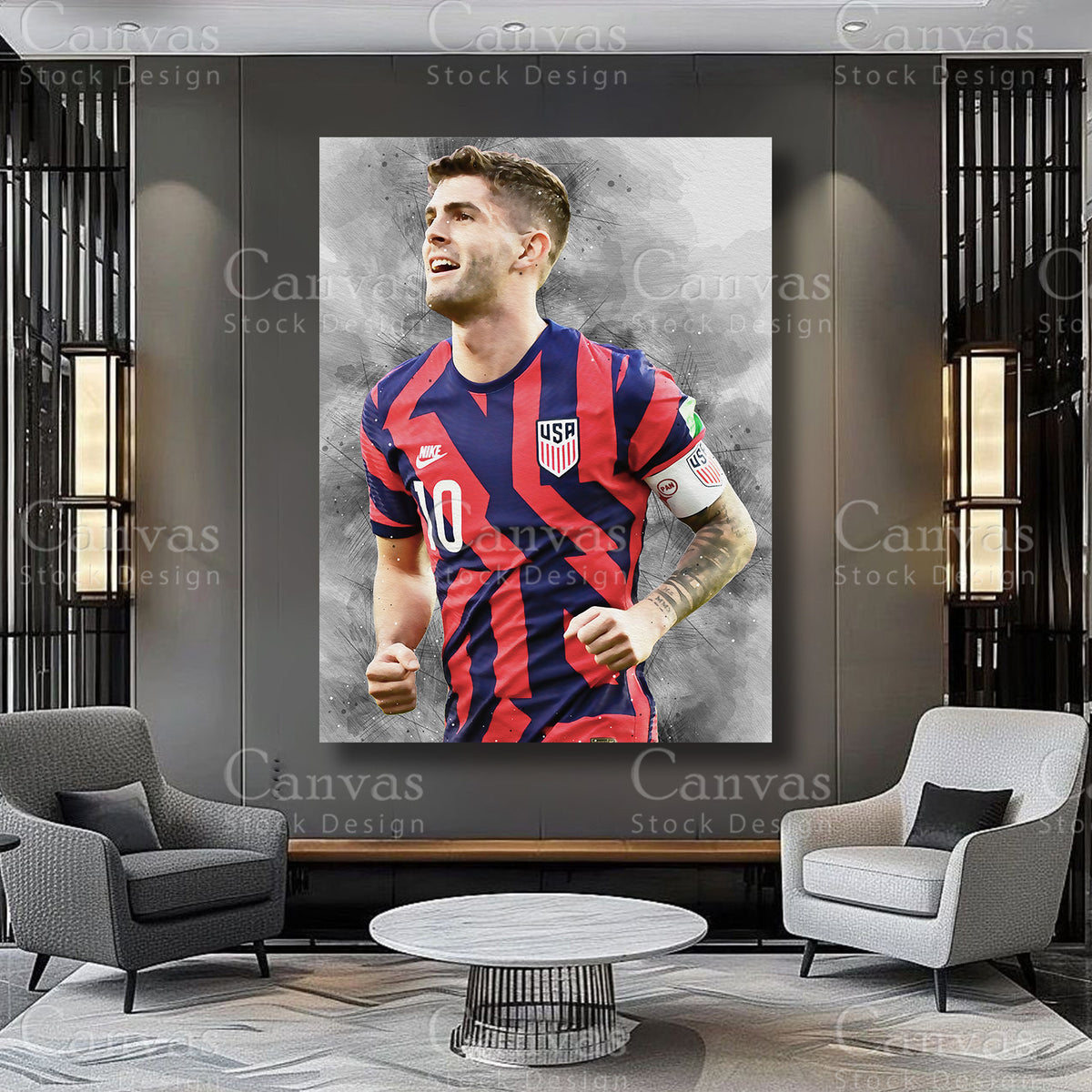 Christian Pulisic Athlete Artwork on Premium Canvas