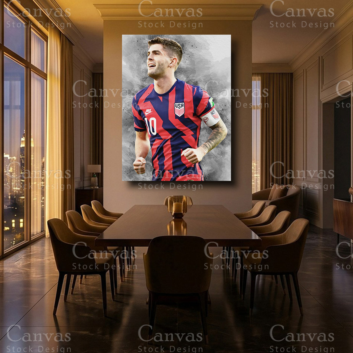 Christian Pulisic Luxury Football Canvas Art