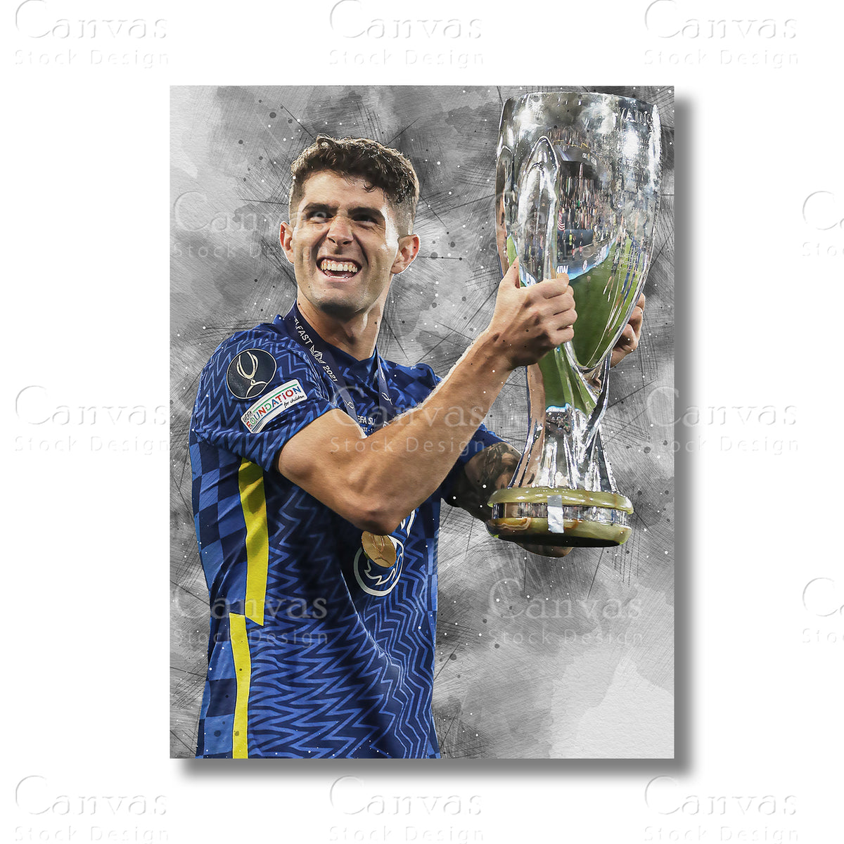 Christian Pulisic Signature Soccer Canvas Wall Art