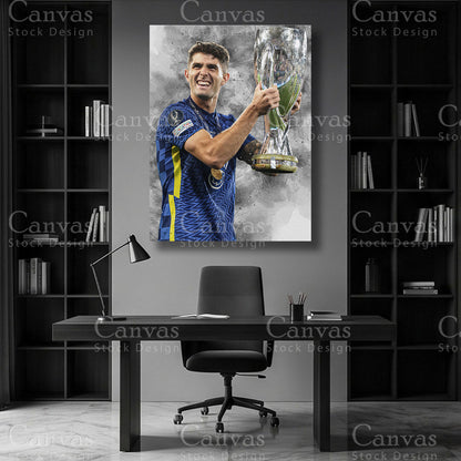 Christian Pulisic Football Canvas Wall Art
