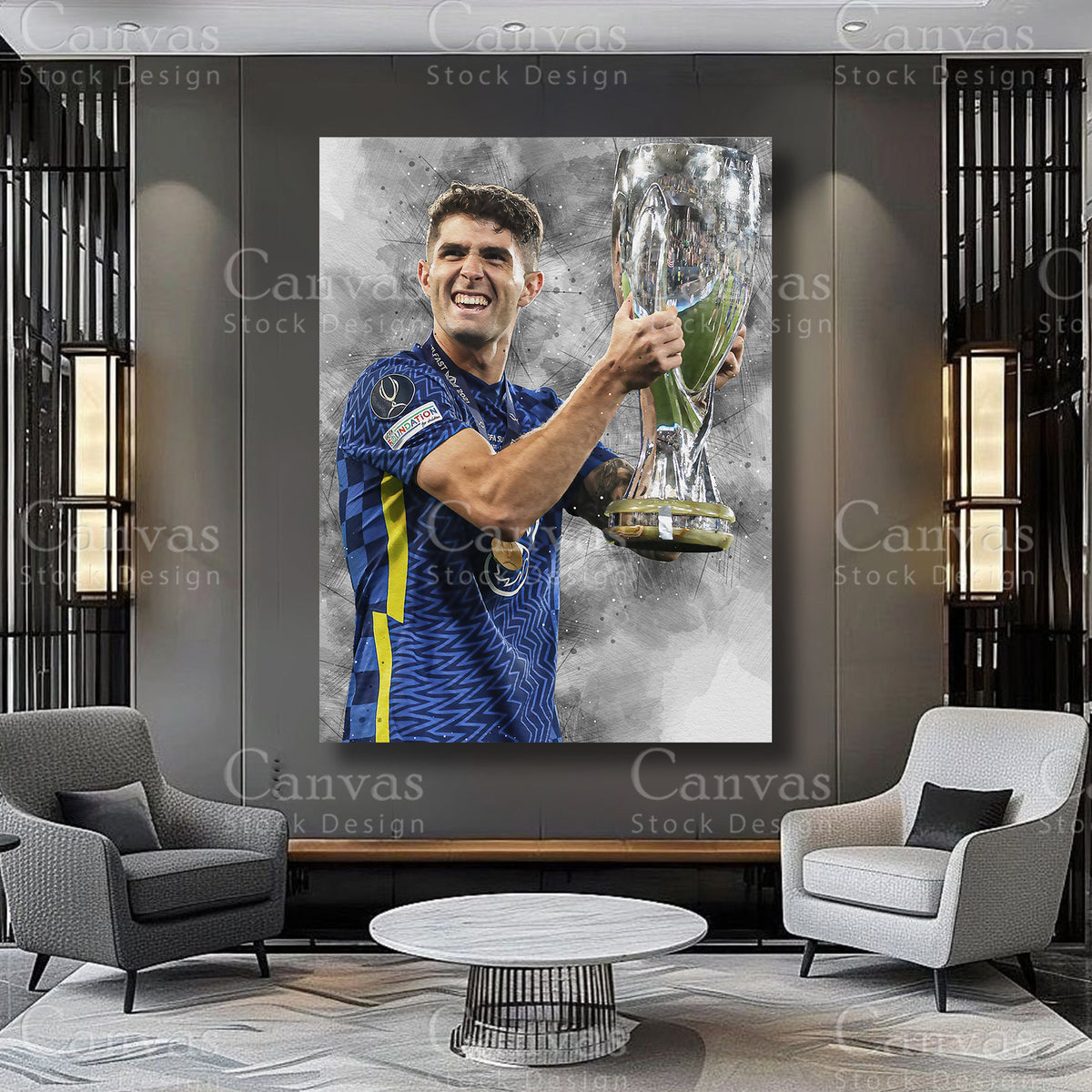 Christian Pulisic Athlete Wall Art on Premium Canvas