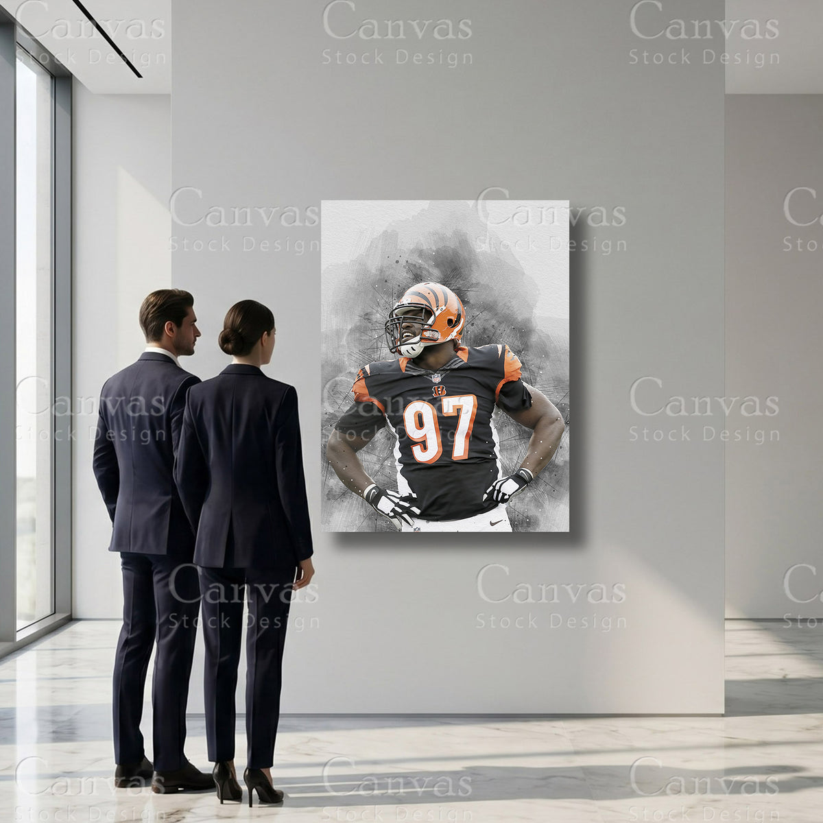 Cincinnati Bengals inspired Geno Atkins canvas print