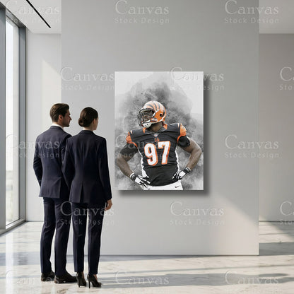 Cincinnati Bengals inspired Geno Atkins canvas print