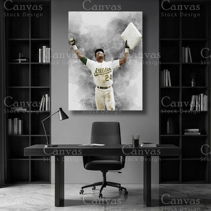 Classic baseball wall decor inspired by Rickey Henderson
