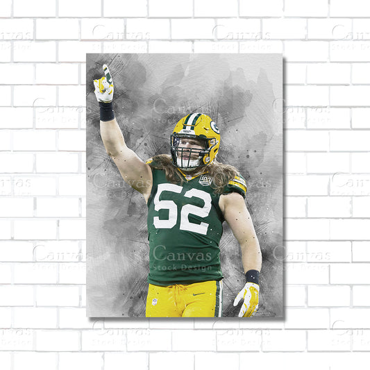 Clay Matthews Canvas Wall Art – Green Bay Packers NFL Poster