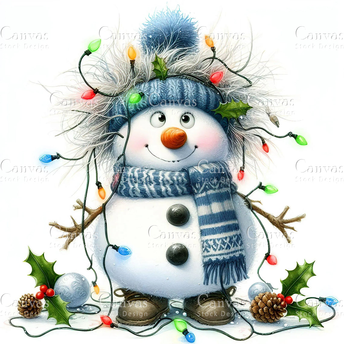 Snowman, Watercolor, Jpgs, Bundle, Junk Journal, Christmas, Christmas Clipart, Digital Download