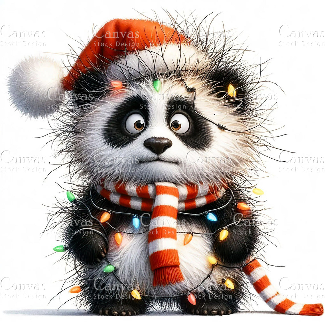 Cute Panda, Watercolor, Jpgs, Bundle, Junk Journal, Christmas, Christmas Clipart, Digital Download