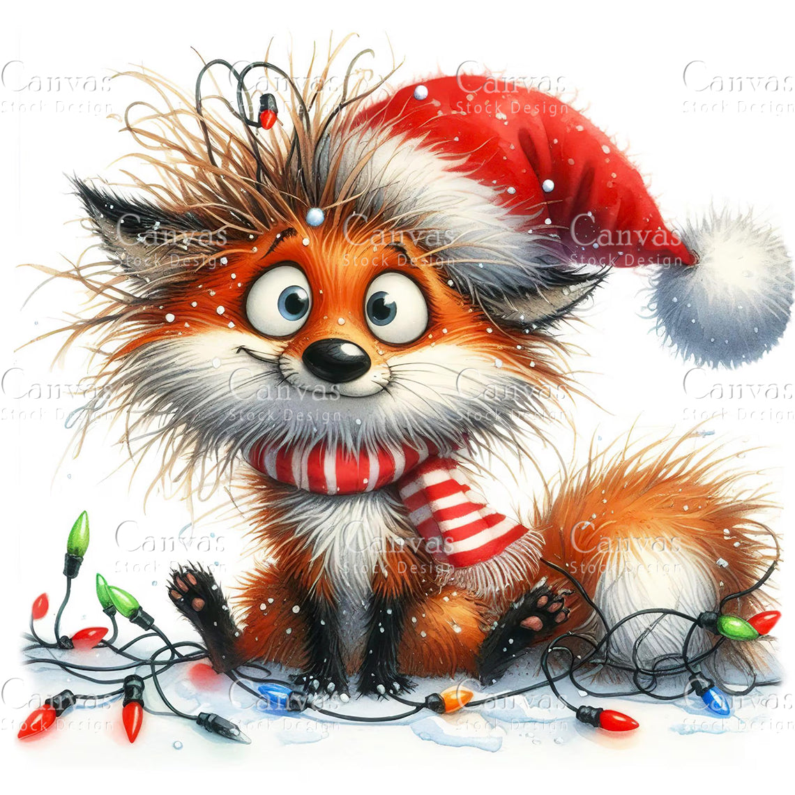 Christmas Fox, Watercolor, Jpgs, Bundle, Junk Journal, Christmas, Christmas Clipart, Digital Download