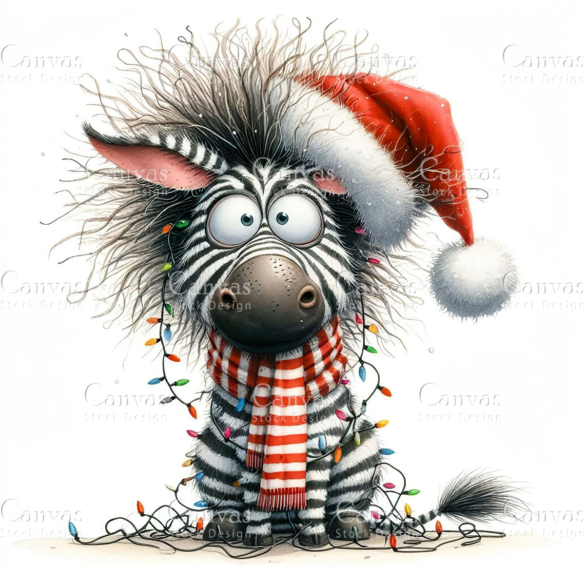 Cute Zebra, Watercolor, Jpgs, Bundle, Junk Journal, Christmas, Christmas Clipart, Digital Download