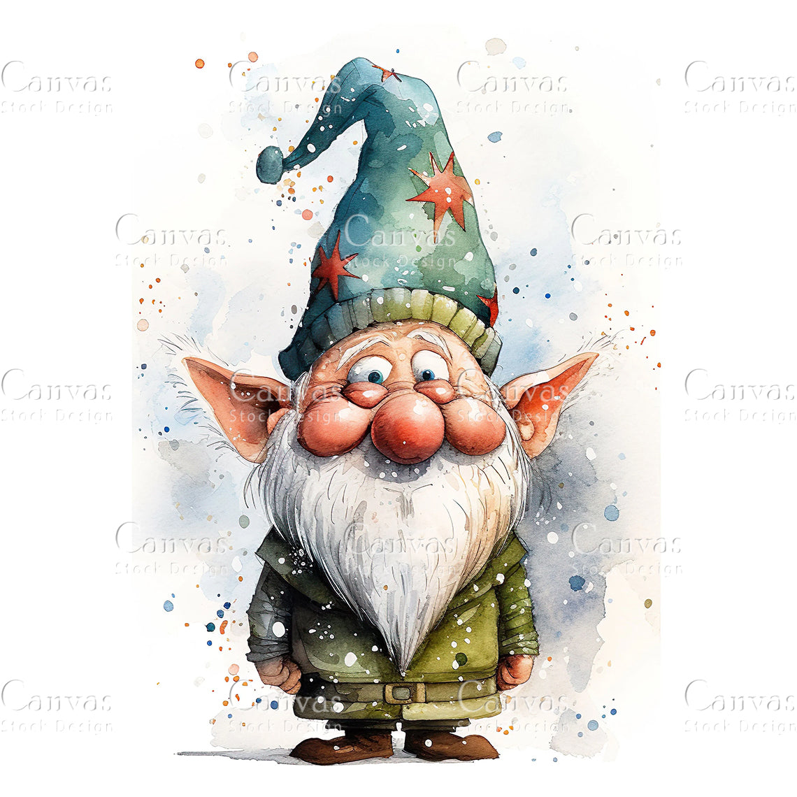 Christmas Gnome, Watercolor, Jpgs, Bundle, Junk Journal, Christmas, Christmas Clipart, Digital Download