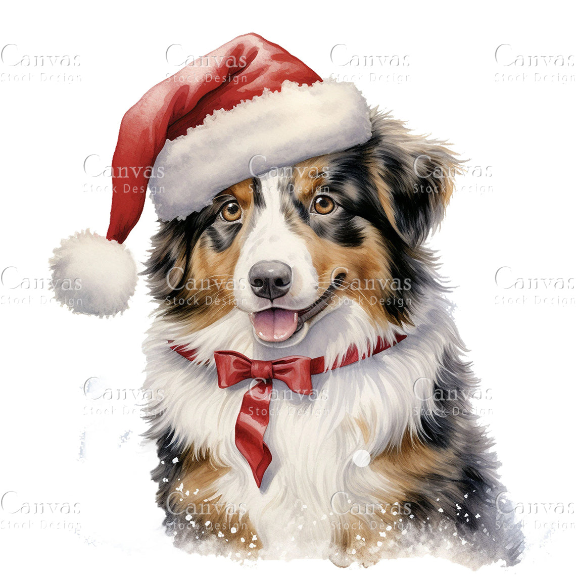 8 Australian Shepherd, Watercolor, Jpgs, Bundle, Junk Journal, Christmas, Christmas Clipart, Digital Download