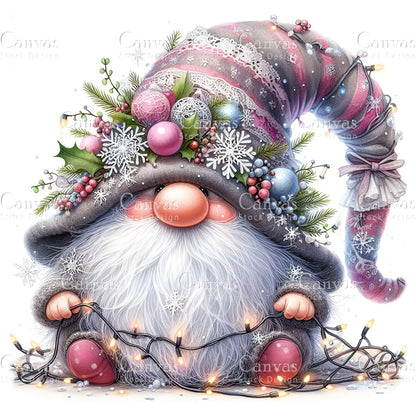 Christmas Gnome, Watercolor, Jpgs, Bundle, Junk Journal, Christmas, Christmas Clipart, Digital Download