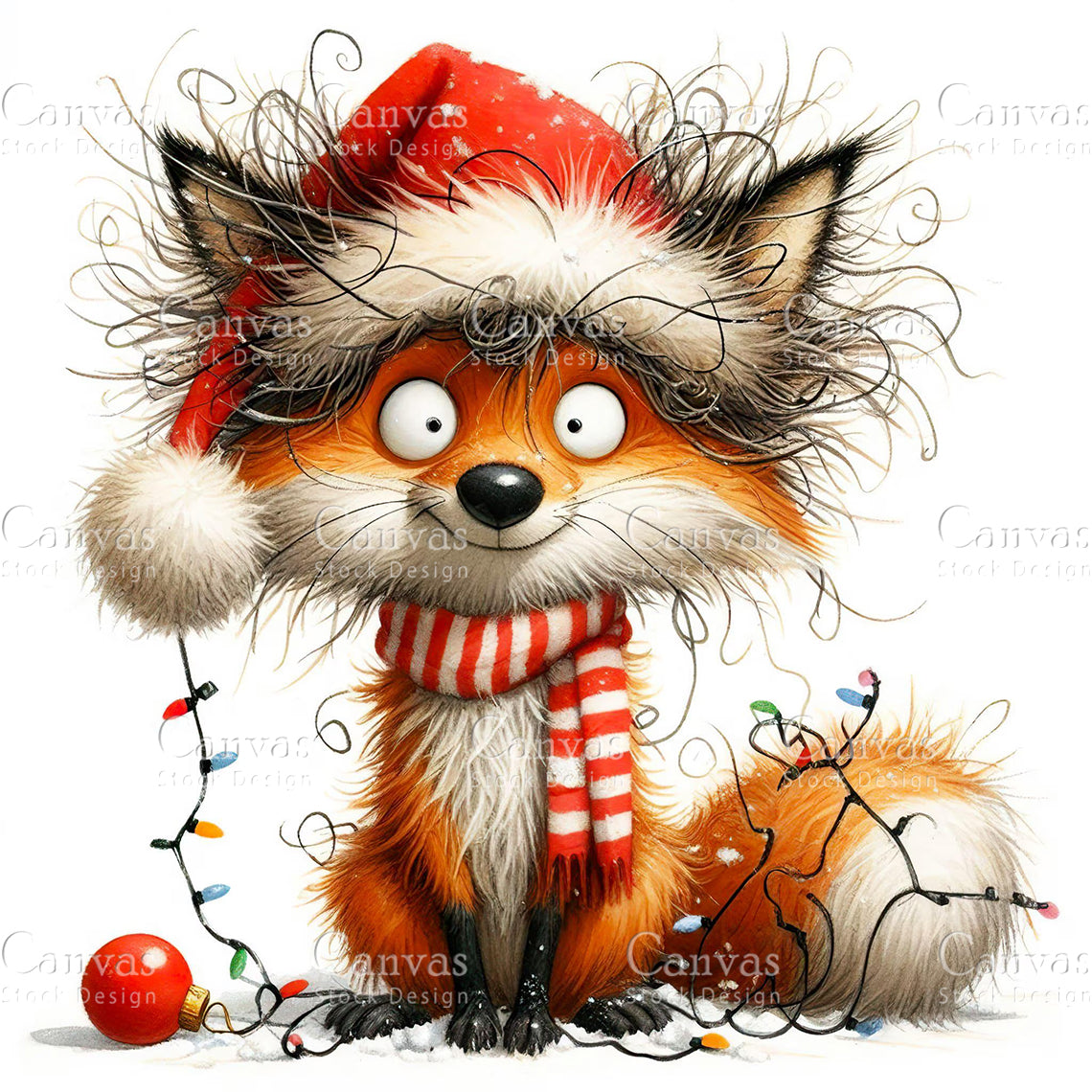 Christmas Fox, Watercolor, Jpgs, Bundle, Junk Journal, Christmas, Christmas Clipart, Digital Download