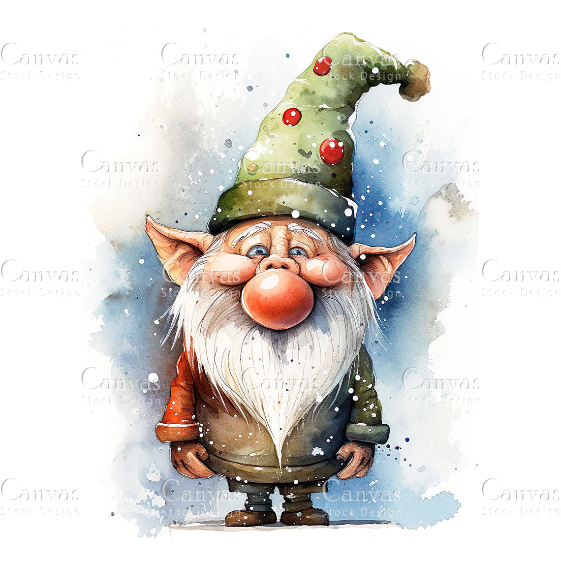 Christmas Gnome, Watercolor, Jpgs, Bundle, Junk Journal, Christmas, Christmas Clipart, Digital Download