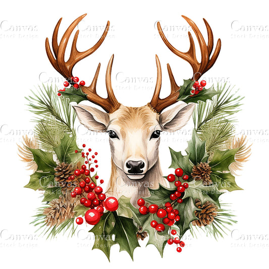 Christmas Animals, High Quality Jpgs, Digital Download Card Making, Mixed Media, Digital Paper Craft,christmas Clipart