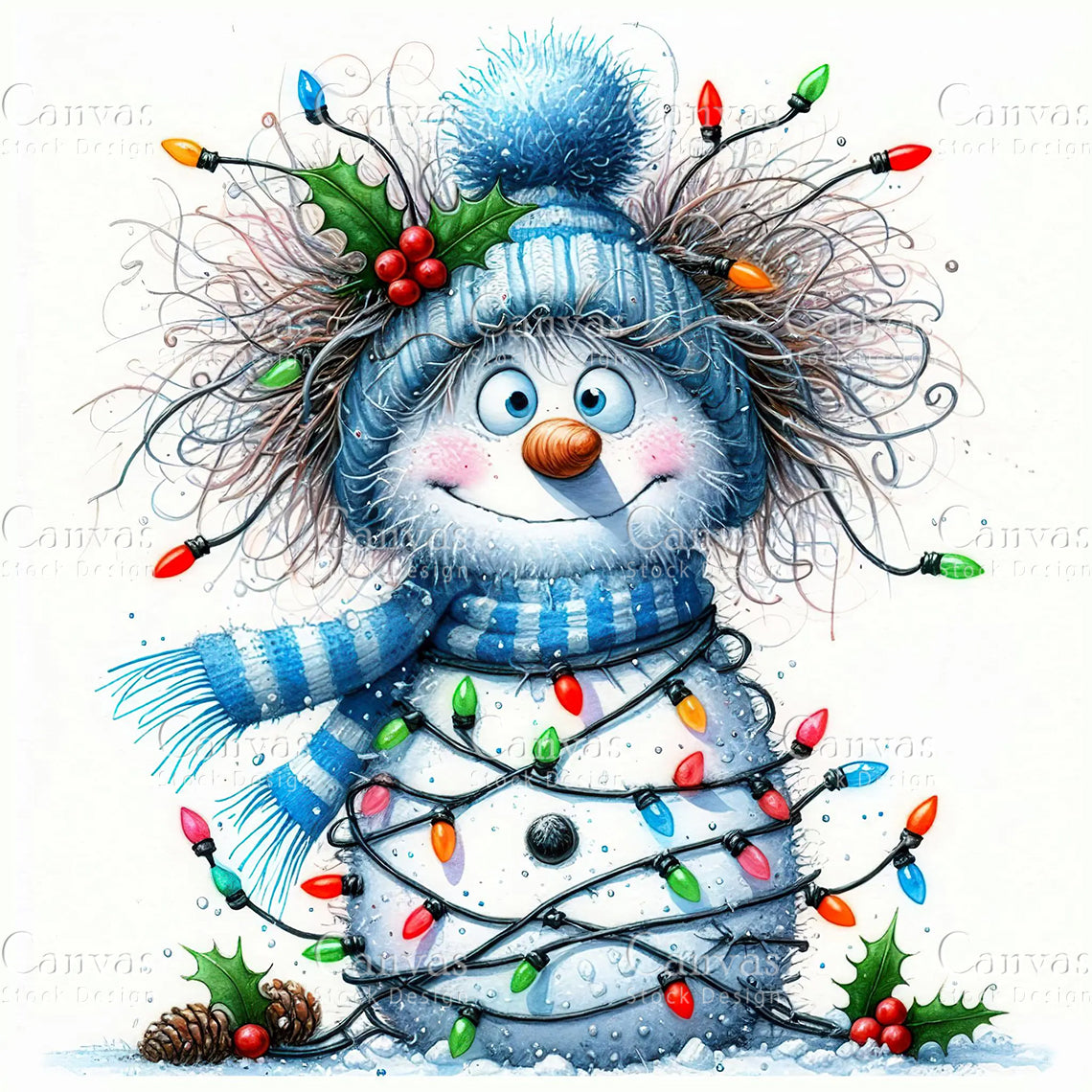 Snowman, Watercolor, Jpgs, Bundle, Junk Journal, Christmas, Christmas Clipart, Digital Download