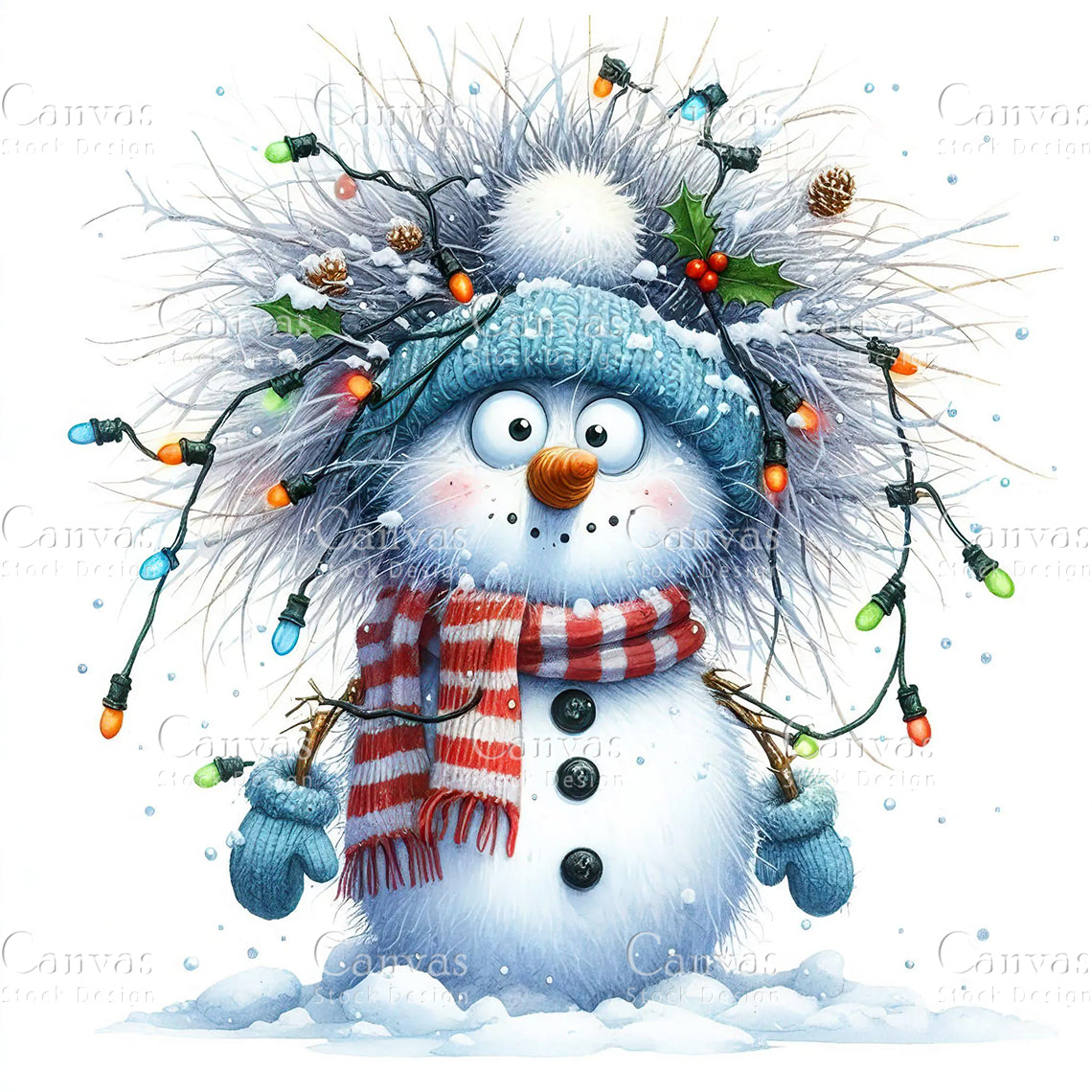 Snowman, Watercolor, Jpgs, Bundle, Junk Journal, Christmas, Christmas Clipart, Digital Download