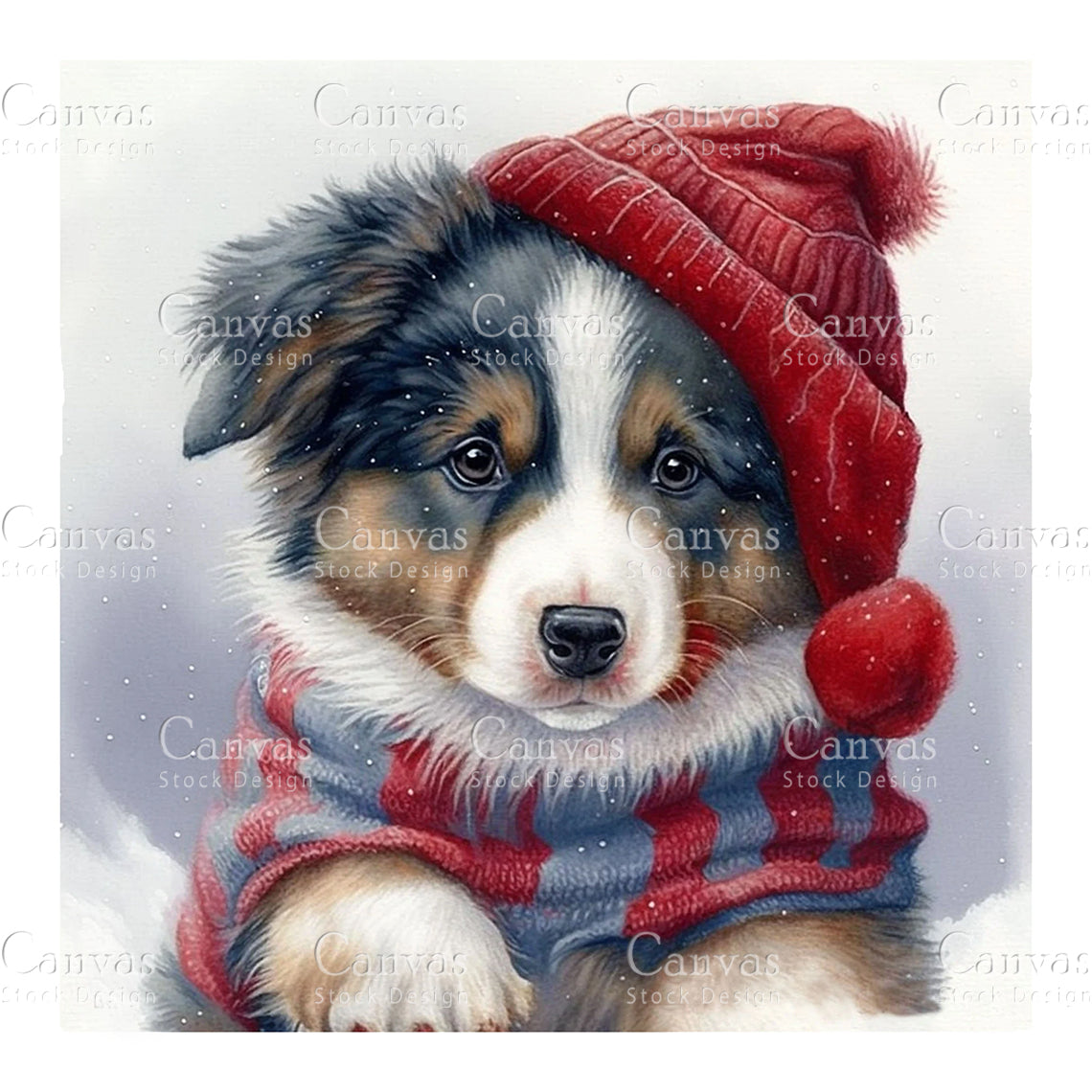 8 Australian Shepherd, Watercolor, Jpgs, Bundle, Junk Journal, Christmas, Christmas Clipart, Digital Download