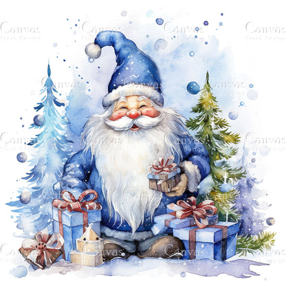 Christmas Gnome, Watercolor, Jpgs, Bundle, Junk Journal, Christmas, Christmas Clipart, Digital Download