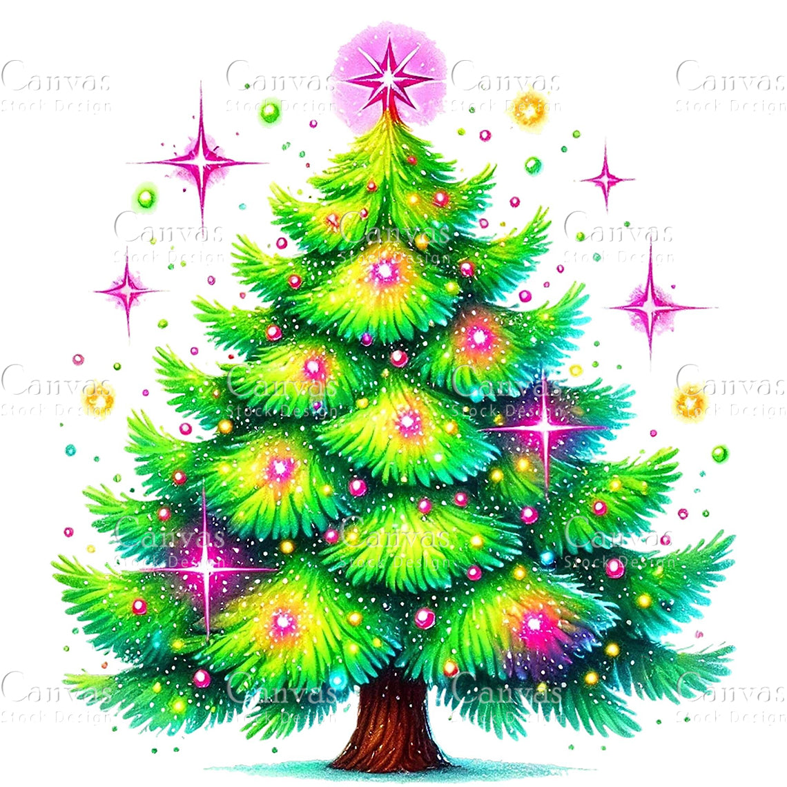 Christmas Trees, Watercolor, Jpgs, Bundle, Junk Journal, Christmas, Christmas Clipart, Digital Download