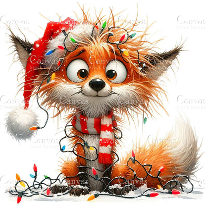 Christmas Fox, Watercolor, Jpgs, Bundle, Junk Journal, Christmas, Christmas Clipart, Digital Download