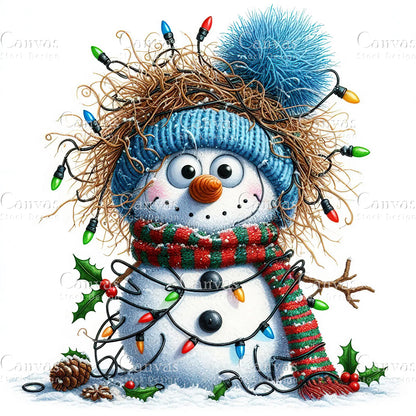 Snowman, Watercolor, Jpgs, Bundle, Junk Journal, Christmas, Christmas Clipart, Digital Download