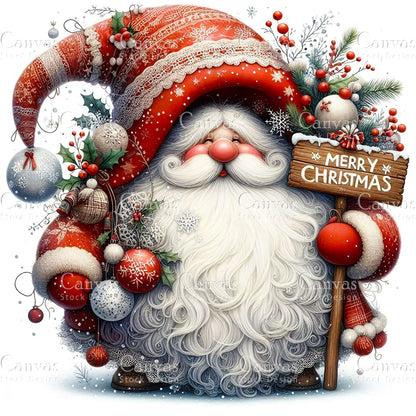 Christmas Santa, Watercolor, Jpgs, Bundle, Junk Journal, Christmas, Christmas Clipart, Digital Download