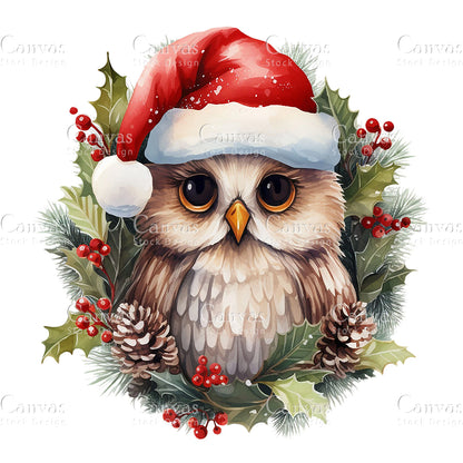 Christmas Animals, High Quality Jpgs, Digital Download Card Making, Mixed Media, Digital Paper Craft,christmas Clipart