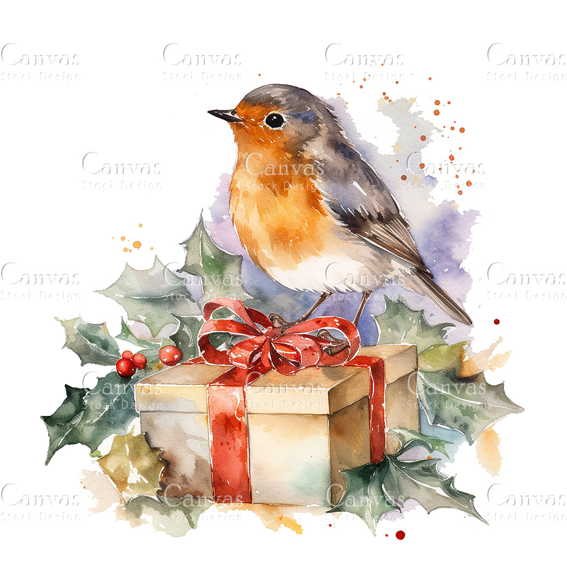 Robin Clipart, Watercolor, Jpgs, Bundle, Junk Journal, Christmas, Christmas Clipart, Digital Download