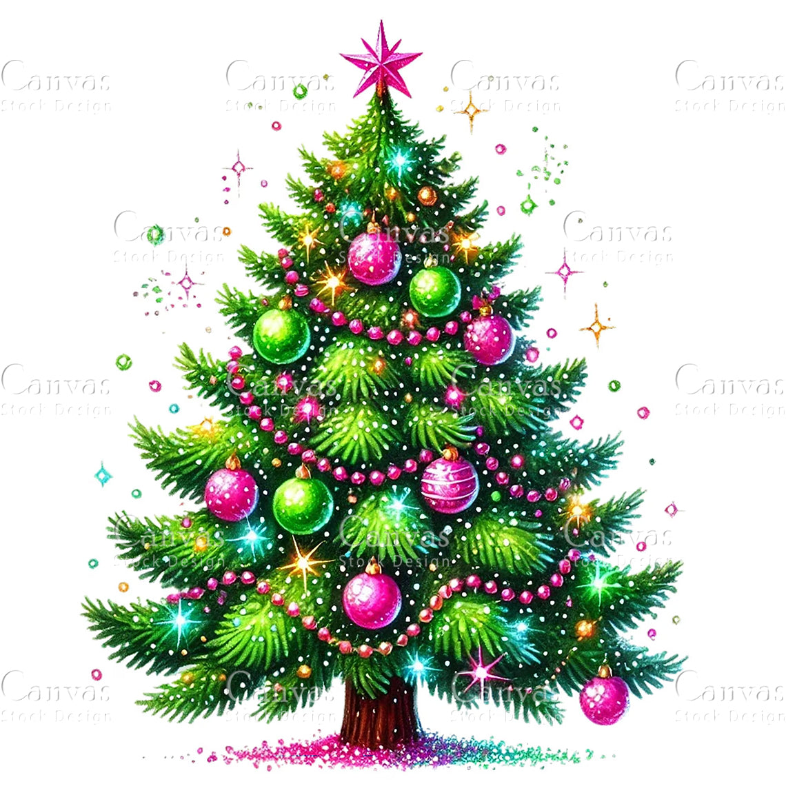 Christmas Trees, Watercolor, Jpgs, Bundle, Junk Journal, Christmas, Christmas Clipart, Digital Download