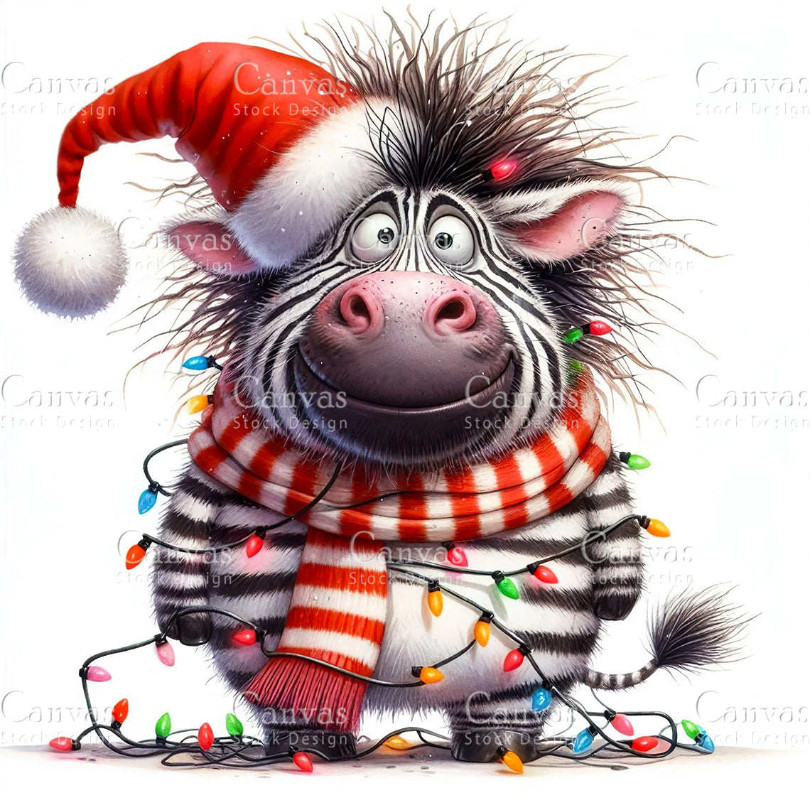 Cute Zebra, Watercolor, Jpgs, Bundle, Junk Journal, Christmas, Christmas Clipart, Digital Download